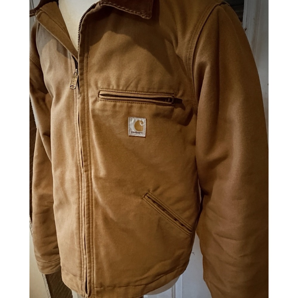 Carhartt Duck Detroit Relaxed Jacket Men's M Blanket Lined OJ3828-M Distressed - Picture 6 of 14